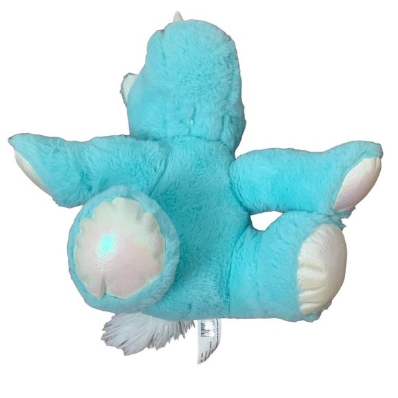 Pastel Blue Unicorn Plush Iridescent Horn Kellytoy Stuffed Animal Sitting Cute - Picture 5 of 10